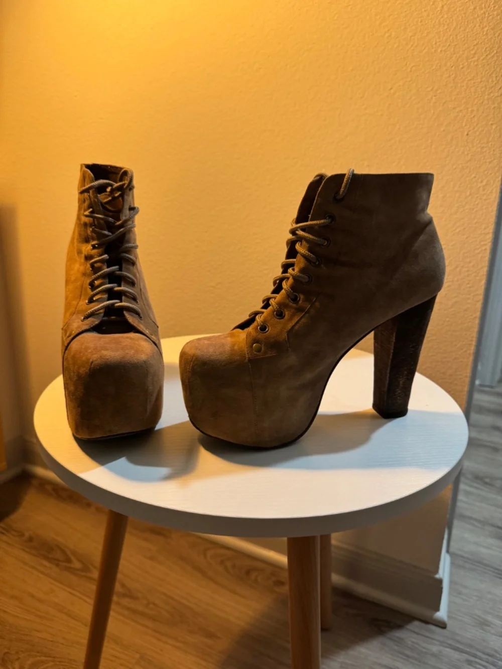 Jeffrey Campbell Tan Suede LITA Boots